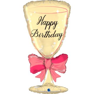 Ποτήρι Χρυσό Supershape Μπαλόνι Για Γενέθλια Happy Birthday