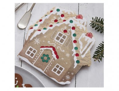 Napkins for Christmas party theme with the gingerbread house design