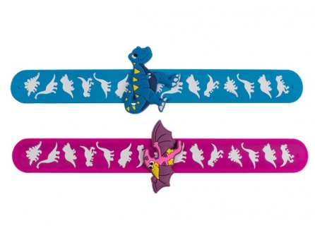 Blue and purple dinosaurs snap bands
