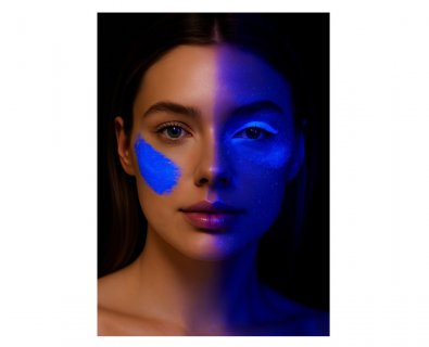 Blue neon cream color for face painting and body painting