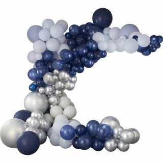 Navy blue and silver balloon garland - arch