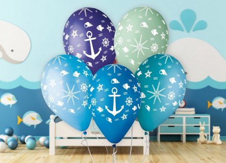 Navy theme blue latex balloons for party decoration