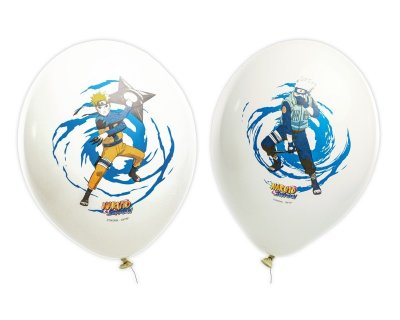 Άσπρα λάτεξ μπαλόνι με τύπωμα τον Naruto και τον Kakashi