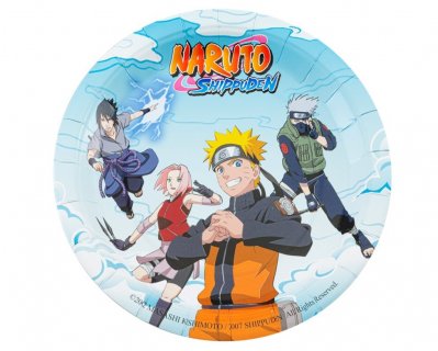Naruto large paper plates for an Anime theme party 8pcs