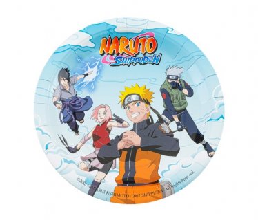 Small paper plates with Naruto Shippuden 8pcs
