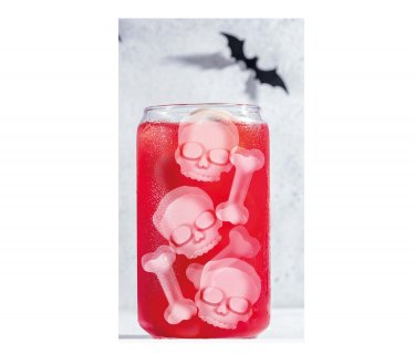 Create ice cubes in the shape of skulls and bones with this Halloween ice cube tray
