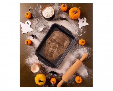 Νεκροκεφαλή φόρμα για cake για Halloween πάρτυ