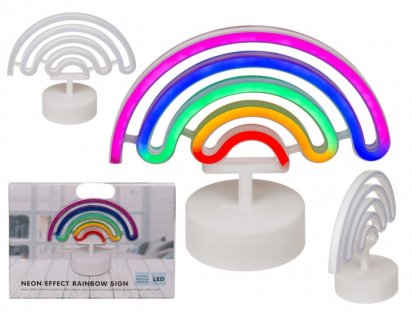 Rainbow neon light decoration in a gift box