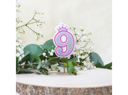 number-nine-birthday-cake-candle-with-crown-and -glitter-party-supplies-for-girls-77583