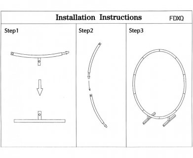 Installation instructions of the round shape frame 150cm