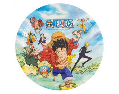 Small paper plates for an Anime party with One piece 8pcs