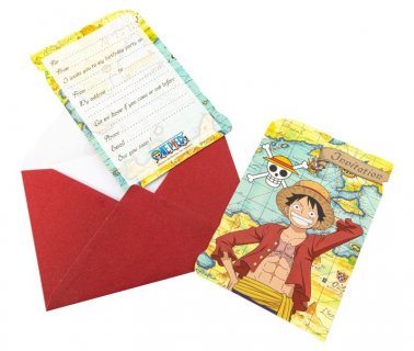 Invitations for an Anime theme party with One piece design