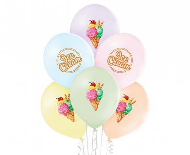 Ice cream pastel latex balloons 6pcs