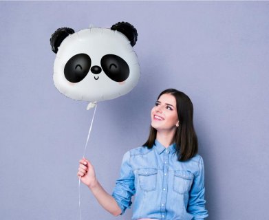 Foil balloon in the shape of a Panda head
