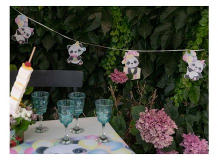 Decorative paper garland for a Panda theme party