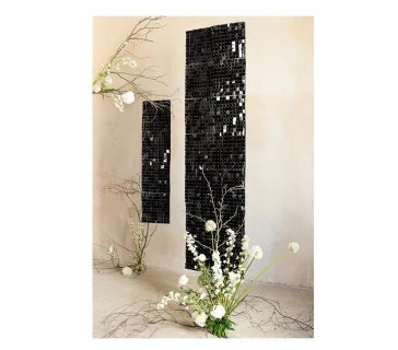 Decorative panel with black sequins for a backdrop decoration