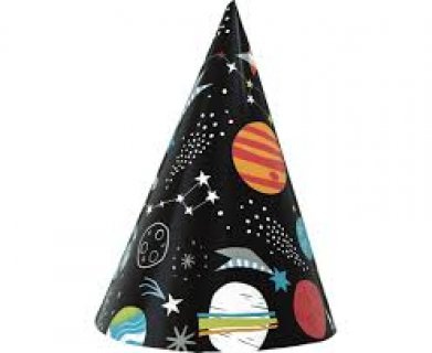 Party In Space Party Hats (8pcs)