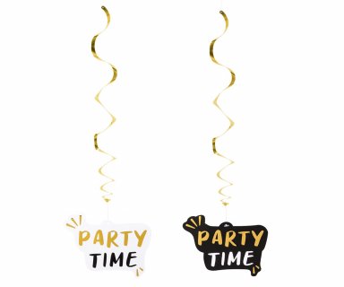 Party time hanging swirl decorations 2pcs