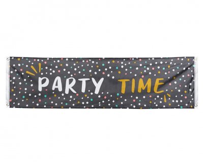 Party time fabric banner 180cm x 50cm
