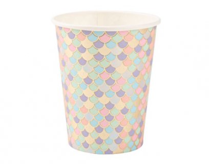Pastel mermaid paper cups 8pcs