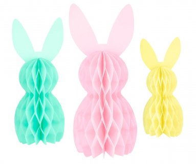 Pastel bunnies centerpieces for table decoration 3pcs