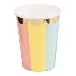 Pastel Rainbow Gold Foiled Paper Cups (8pcs)
