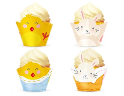 Easter decorative cupcake wrappers 4pcs