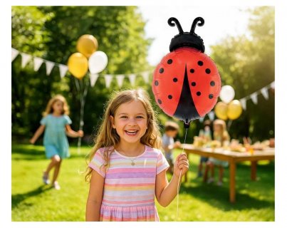 Foil balloon with ladybug theme
