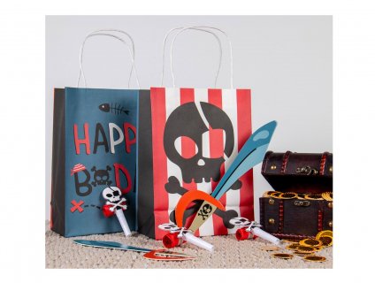 Paper gift bags for a pirate theme party