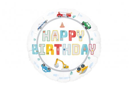Πολύχρωμα Οχήματα Foil Μπαλόνι για Γενέθλια (45εκ)