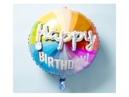 Colorful foil balloon with 3D Happy letters