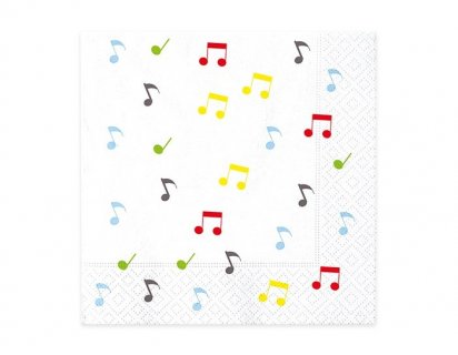 Colorful musical notes luncheon napkins 20pcs