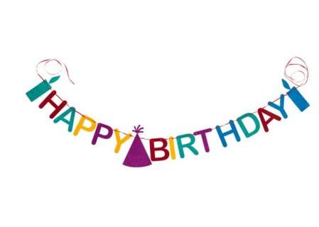 Πολύχρωμη γιρλάντα Happy Birthday για πάρτυ γενεθλίων από τσόχα