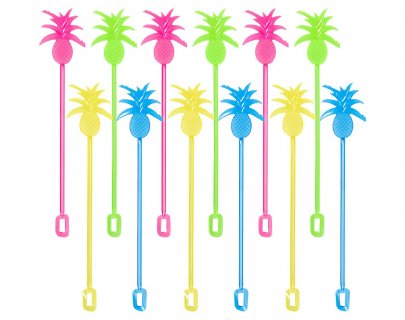 Colorful pineapples stirrers 12pcs