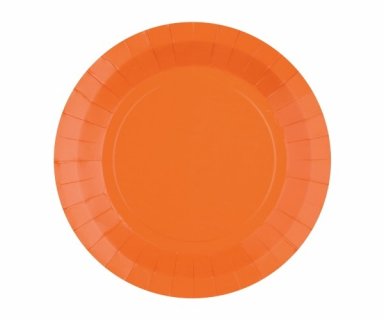 Small paper plates in orange color 10pcs