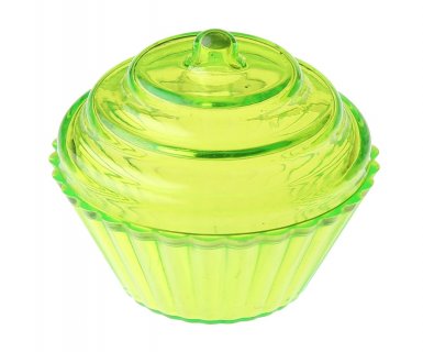 Πράσινα διάφανα κουτάκια για κέρασμα με το σχήμα του cupcake 4τμχ
