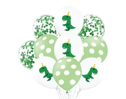 Πράσινος δενόσαυρος λάτεξ μπαλόνια 10τμχ