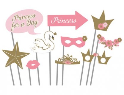 Princess for a day photo booth props 10pcs
