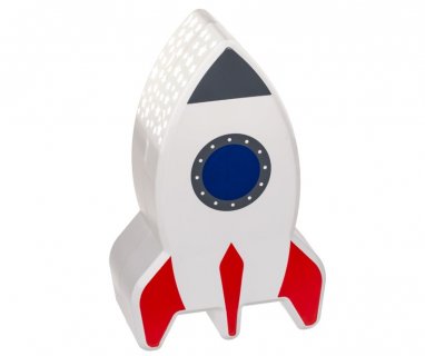 For a gift or for space theme party decoration a night light in the shape of a rocket