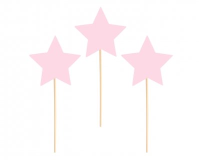 Pink stars decorative picks 6pcs