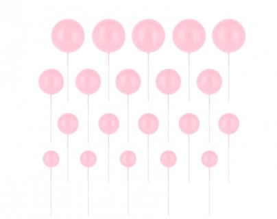 Decorative balls for the cake decoration in pink satin color