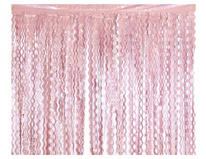 Pink curtain with silver stars 100cm x 200cm