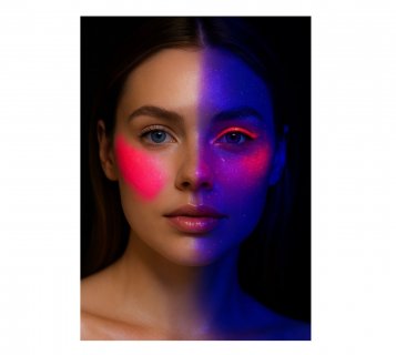 Pink cream neon color for face painting and body painting