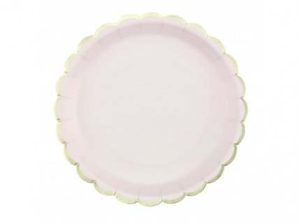 pink-large-paper-plates-with-gold-foiled-edge-color-theme-party-supplies-91324
