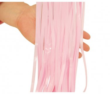 Decorative plastic curtain in pastel pink color