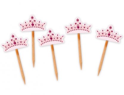 Ροζ Στέμμα Πριγκίπισσας διακοσμητικές οδοντογλυφίδες 25τμχ