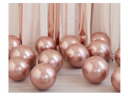 Small rose gold latex balloons for balloon air-filled decorations.