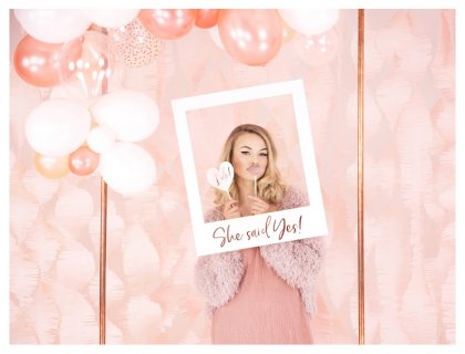 Photo booth kit in rose gold metallic color for the Wedding party