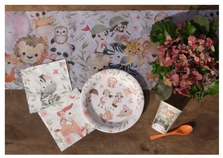Luncheon napkins with several animals 20pcs