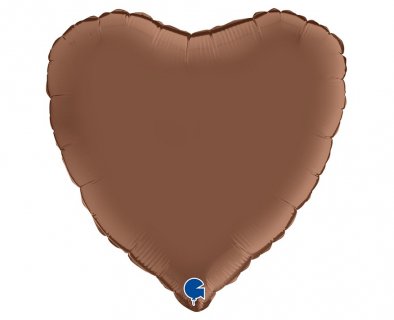 Satin chocolate heart shaped foil balloon 45cm